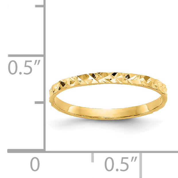 14K Diamond-cut Design Band Childs Ring