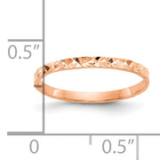 14K Rose Gold Diamond-cut Design Band Childs Ring