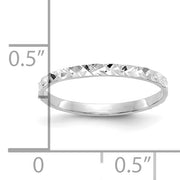 14K White Gold Diamond-cut Design Band Childs Ring