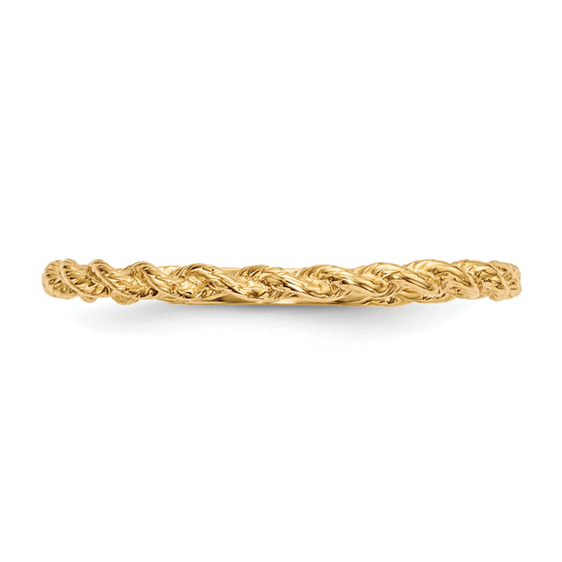 14k Polished Twisted Rope Ring