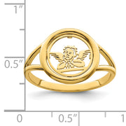 14k Polished Raphael Angel in Circle Ring