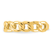 14k Polished 5mm Curb Link Ring Size 7