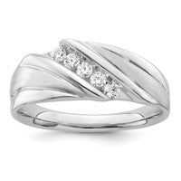 10k White Gold Lab Grown VS/SI FGH Dia Ring Rd: 5 -.153ct Dia:LG