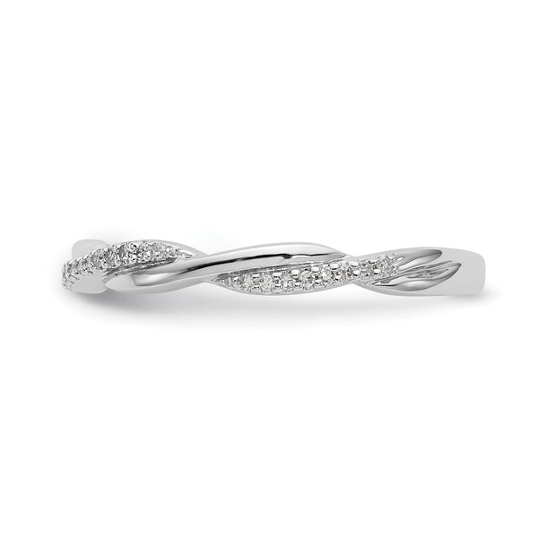 14K White Gold Diamond Band