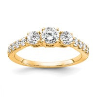 14ky Lab Grown Diamond VS/SI FGH 3-Stone Complete Engagement Ring