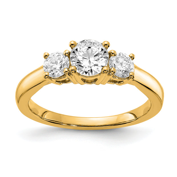 14K Gold Lab Grown Diamond VS/SI FGH 3-Stone Complete Engagement Rin