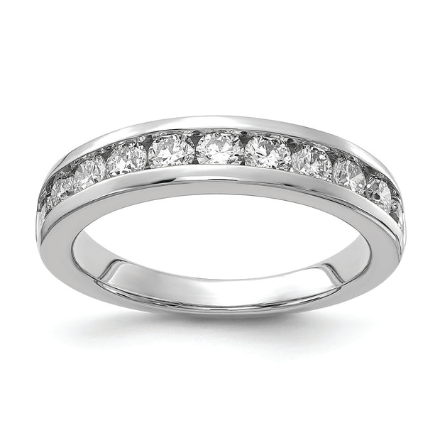 14K White Gold Lab Grown Diamond VS/SI FGH 11-Stone Channel Band