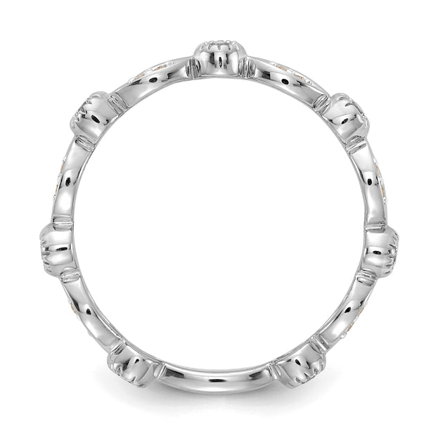 14k White Gold Diamond Fancy Band