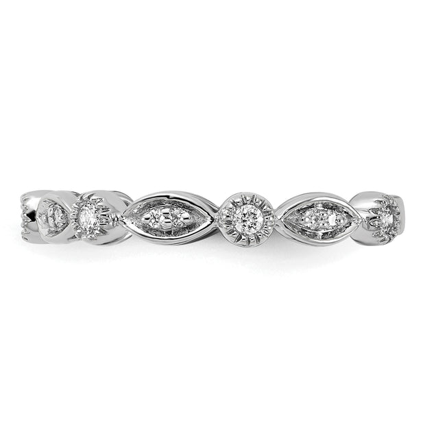 14k White Gold Diamond Fancy Band