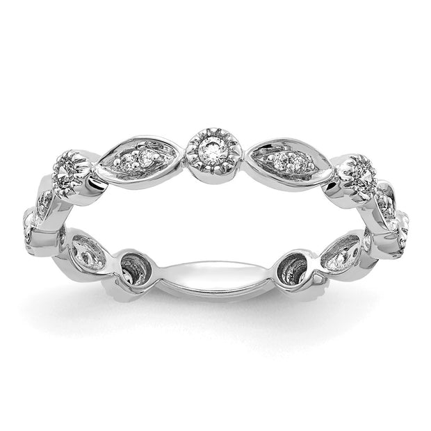 14k White Gold Diamond Fancy Band