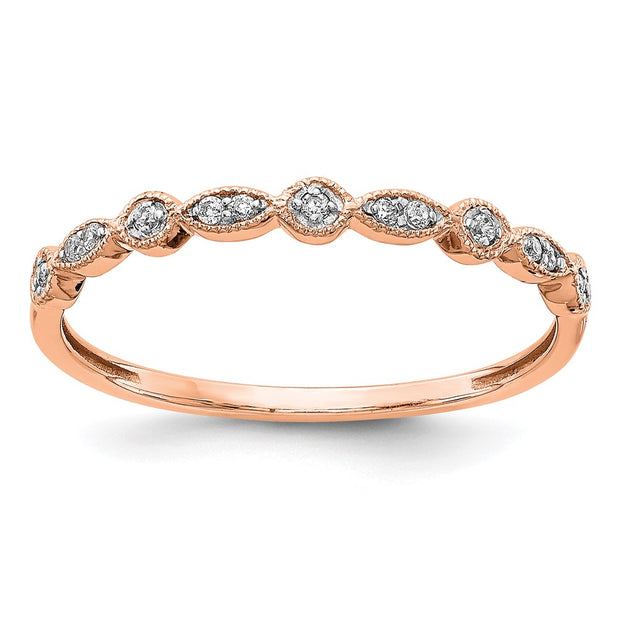 14k Rose Gold Diamond Fancy Band