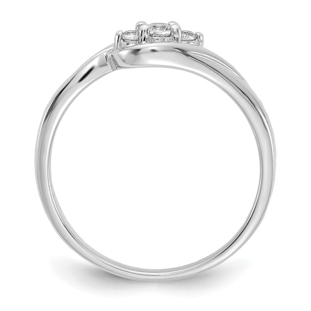 14k White Gold 3-stone Diamond Ring