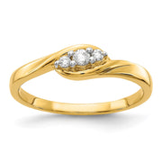 14k Yellow Gold 3-stone Diamond Ring