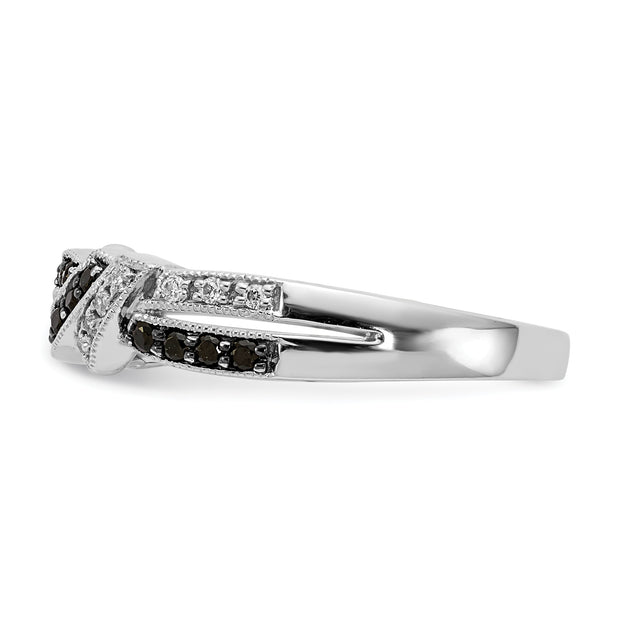 14k White Gold w/Black Rhodium White and Black Diamond Ring