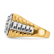 10ktt Ridged-Sides 1ct Mens Lab Grown Diamond VS/SI FGH Ring