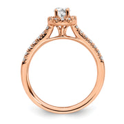 14K Rose Gold Eternal Promise Lab Grown VS/SI FGH Dia Halo Complete Ring