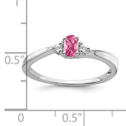 14k White Gold Pink Tourmaline and Diamond Ring