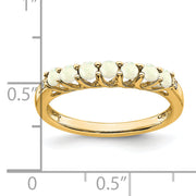 14k Created Opal and Diamond 7-stone Ring