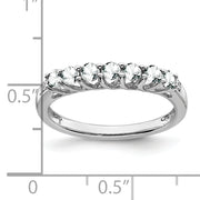 14k White Gold White Topaz and Diamond 7-stone Ring