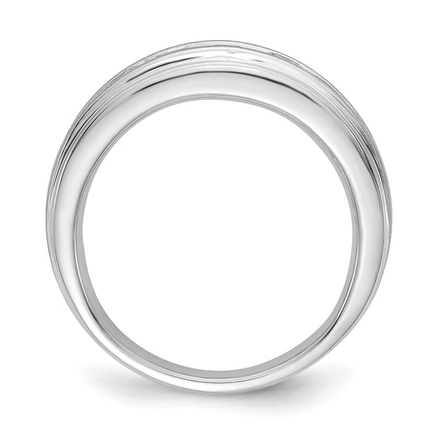 10K White Gold Brushed Lab Grown Diamond, VS/SI FGH Men's Ring