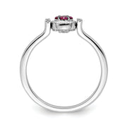 14k White Gold Polished Ruby and Diamond Flip Ring