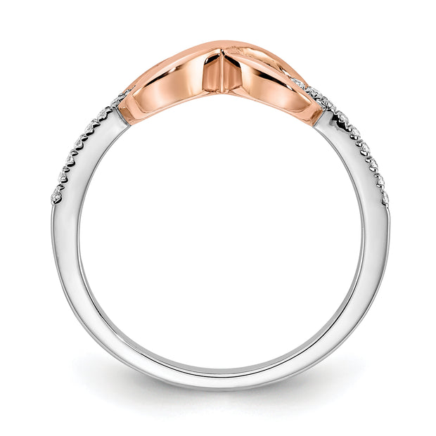 14k Two-tone White & Rose Polished Infinity Diamond Ring