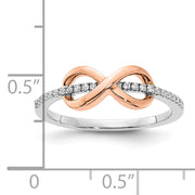 14k Two-tone White & Rose Polished Infinity Diamond Ring