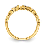 14k Polished Pave Circles Multi-band Diamond Ring