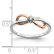 14k Two-tone White & Rose Polished Infinity Diamond Ring