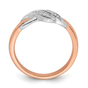 14k Two-tone White & Rose Polished Fancy Diamond Ring