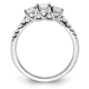 14K WG VS/SI FGH Lab Grown Diamond Complete 3-stone Ring