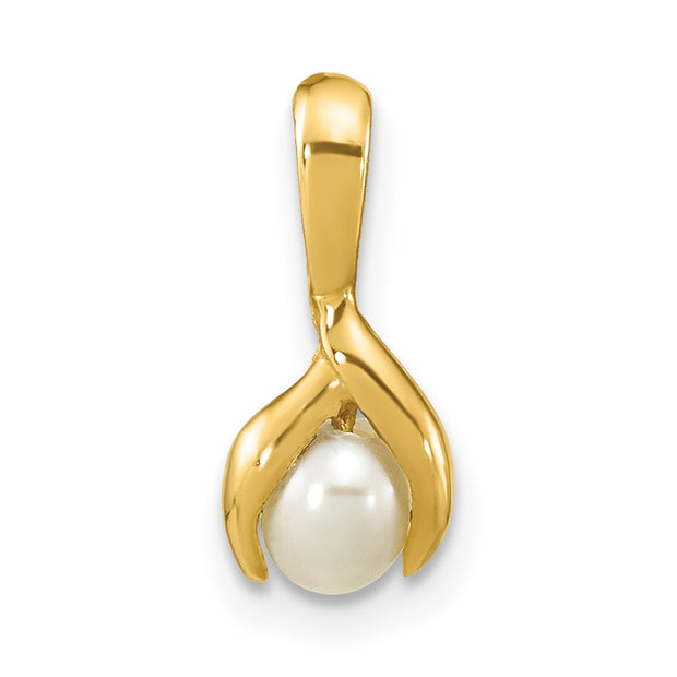 14K Madi K 4-5mm Rice White FWC Pearl Pendant