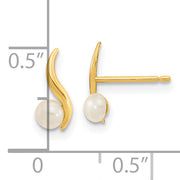 14K Madi K Polished 3.25mm Freshwater Cultured Pearl Post Earrings