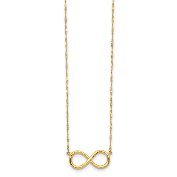 14K Polished Infinity Necklace