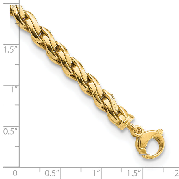 14k Polished Fancy Link 7.5in Bracelet