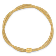14K Gold Twisted Woven Mesh Stretch Bracelet