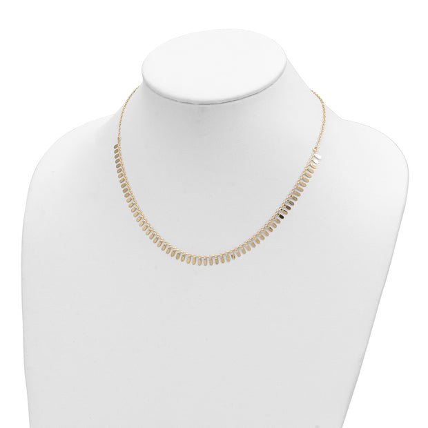 14K Polished Fancy w/2 in ext. Necklace