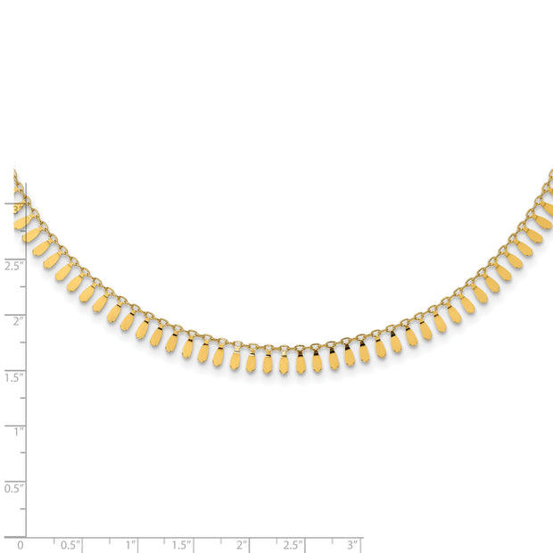 14K Polished Fancy w/2 in ext. Necklace