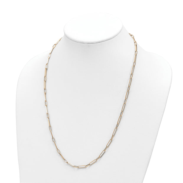 14K Polished Fancy Oval Link Necklace