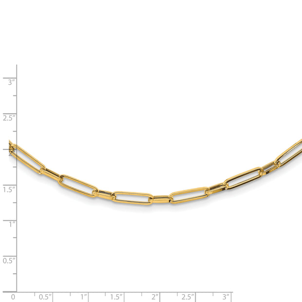 14K Polished Fancy Oval Link Necklace