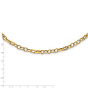 14K Polished and Textured Fancy Link 18in Necklace