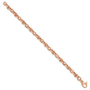 14K Rose Gold Polished Fancy Link Bracelet