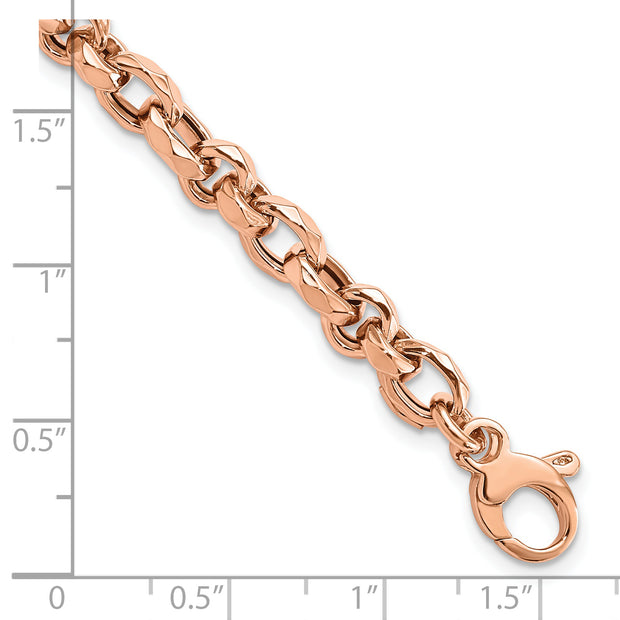 14K Rose Gold Polished Fancy Link Bracelet