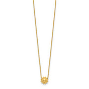 14k Polished Puffed Sun 16.5in Necklace