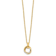 14K Two-tone Polished Intertwined Circles w/ .25 inch ext Necklace