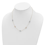 14K Two-tone Polished Spiral 5 Station Necklace