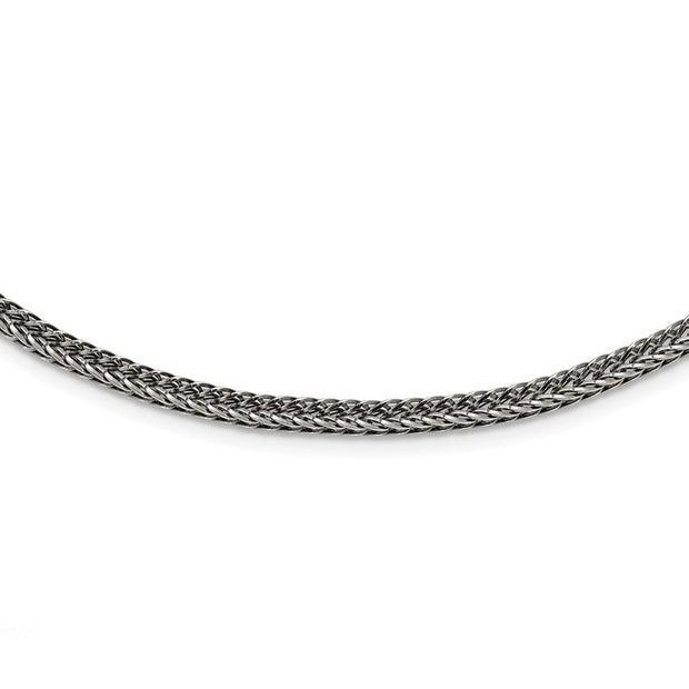 Stainless Steel Polished and Antiqued 3.75mm 22in Franco Chain