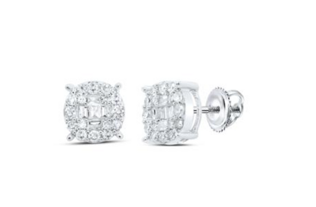 For Dad, With Love: 1/4CTW-DIA NK ROUND SHAPE EARRING