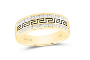 For Dad, With Love: 14K YELLOW GOLD ROUND DIAMOND WEDDING GRECCO BAND RING 1/2 CTTW