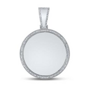 With Love, For Dad: 10K YELLOW GOLD ROUND DIAMOND CIRCLE PICTURE MEMORY PENDANT 5/8 CTTW
